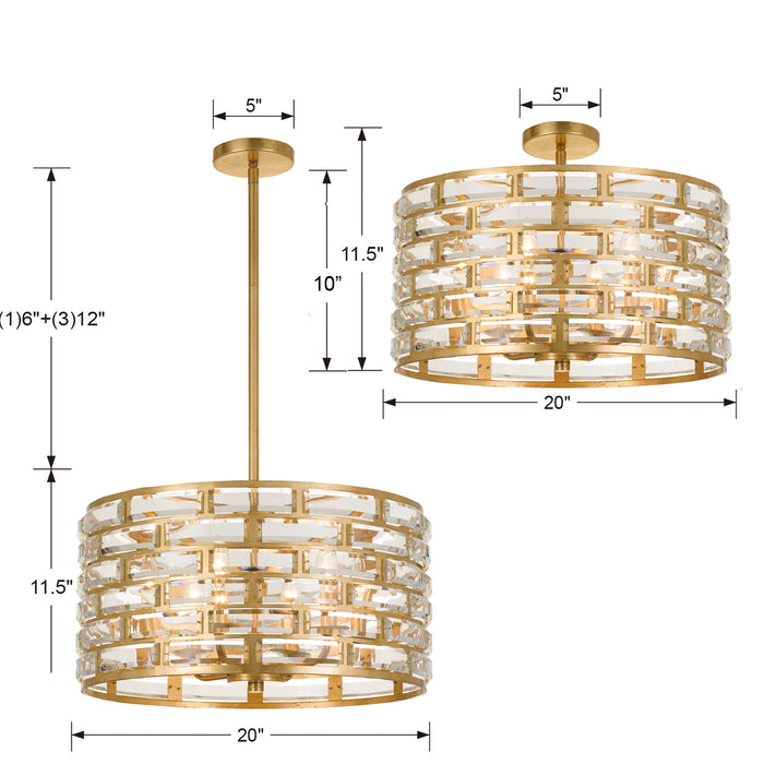 Crystorama MER-4866-GA_CEILING Meridian Six Light Semi Flush Mount Antique Gold Alternate Image 2.jpg