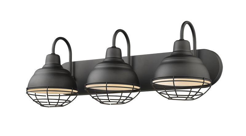 Millennium 5423-MB Neo-Industrial Three Light Vanity, Matte Black Alternate Image 2.jpg
