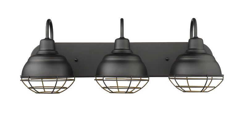 Millennium 5423-MB Neo-Industrial Three Light Vanity, Matte Black Alternate Image 3.jpg