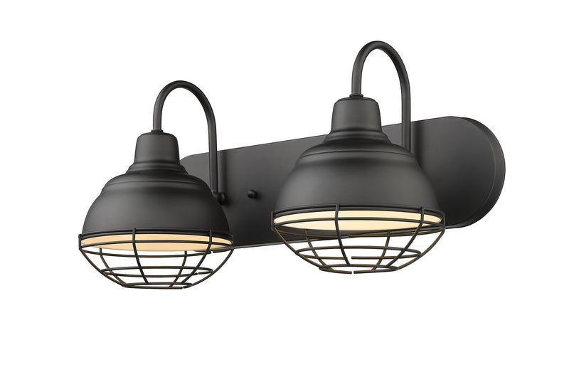 Millennium 5422-MB Neo-Industrial Two Light Vanity, Matte Black Alternate Image 2.jpg