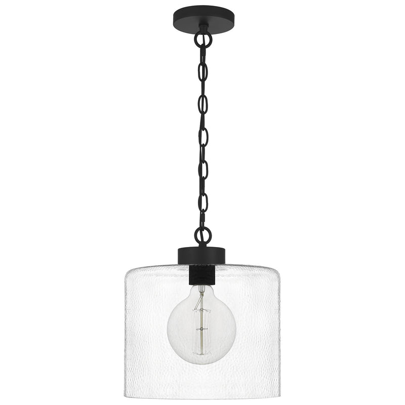 Quoizel ABR1512MBK Abner One Light Mini Pendant, Matte Black Alternate Image.jpg