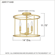 Quoizel ABR1714AB Abner Three Light Semi Flush Mount, Aged Brass Alternate Image.jpg