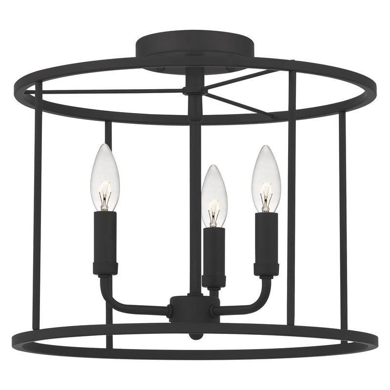 Quoizel ABR1714MBK Abner Three Light Semi Flush Mount, Matte Black Alternate Image 3.jpg
