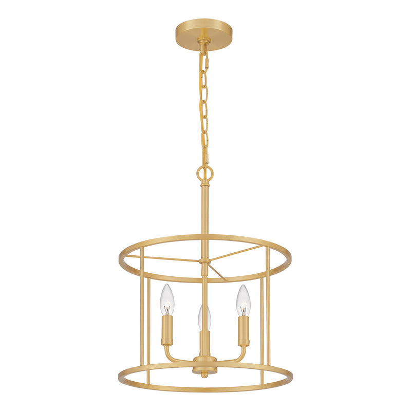 Quoizel ABR2814AB Abner Three Light Pendant, Aged Brass Alternate Image 2.jpg