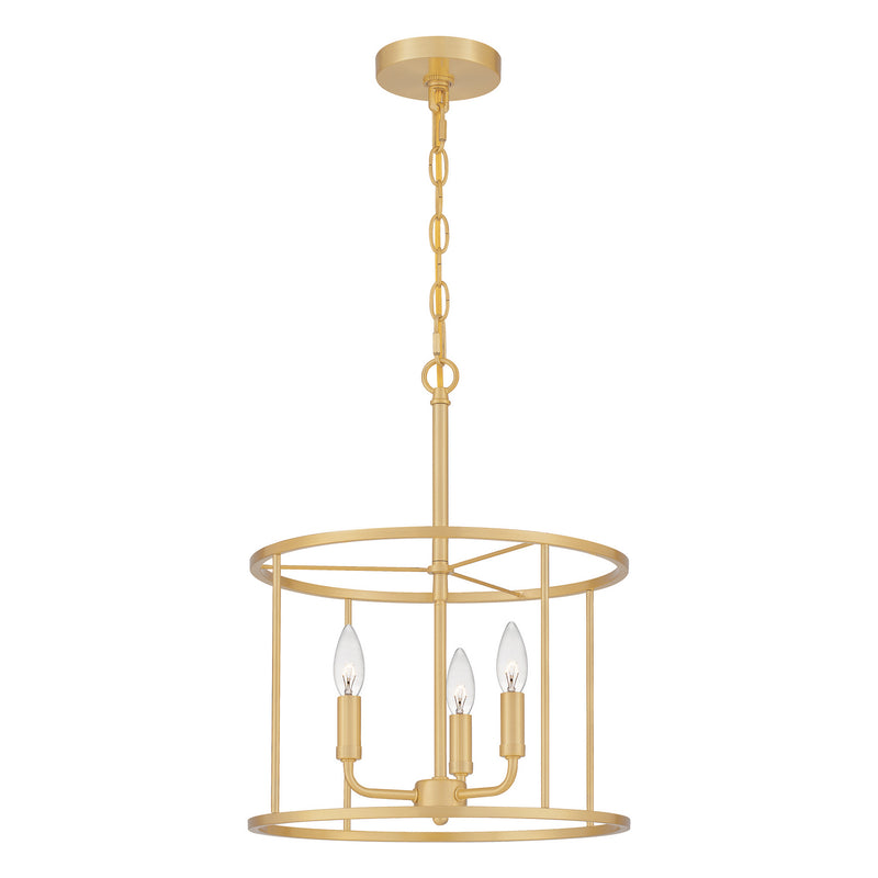 Quoizel ABR2814AB Abner Three Light Pendant, Aged Brass Alternate Image 3.jpg