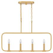 Quoizel ABR432AB Abner Four Light Linear Chandelier, Aged Brass Alternate Image.jpg