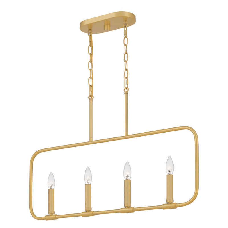 Quoizel ABR432AB Abner Four Light Linear Chandelier, Aged Brass Alternate Image 2.jpg