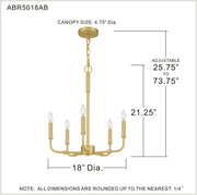 Quoizel ABR5018AB Abner Five Light Chandelier, Aged Brass Alternate Image 6.jpg