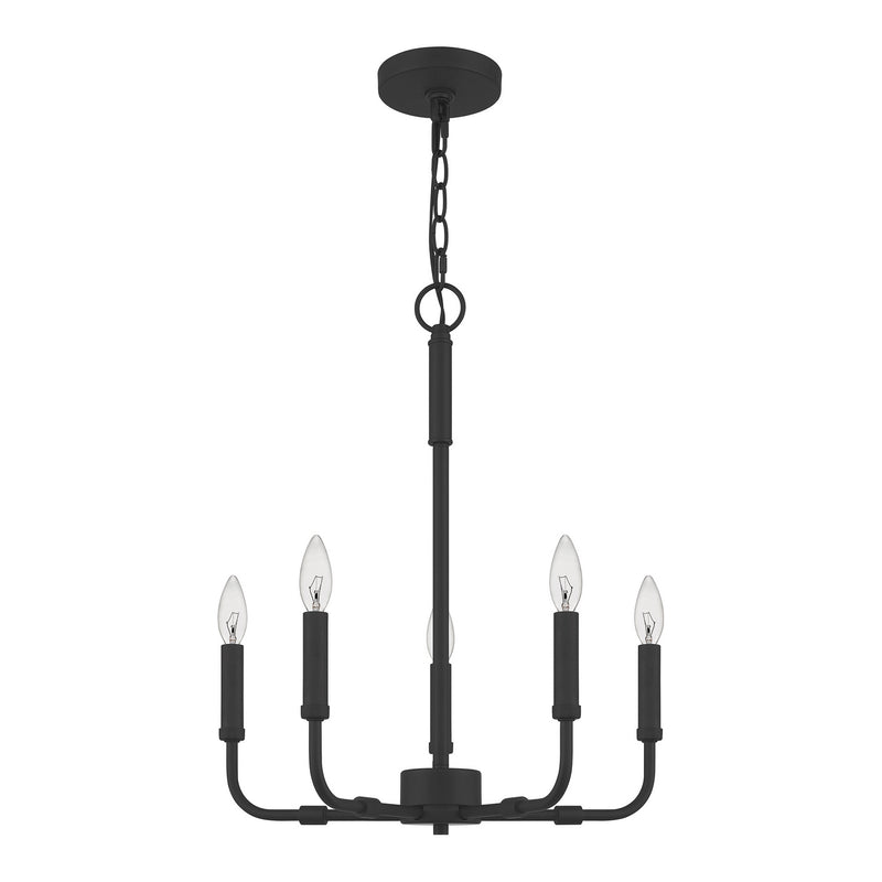 Quoizel ABR5018MBK Abner Five Light Chandelier, Matte Black Alternate Image.jpg