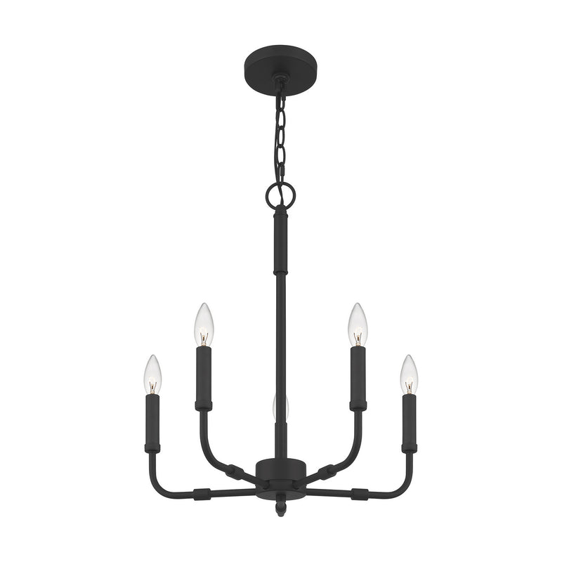 Quoizel ABR5018MBK Abner Five Light Chandelier, Matte Black Alternate Image 2.jpg