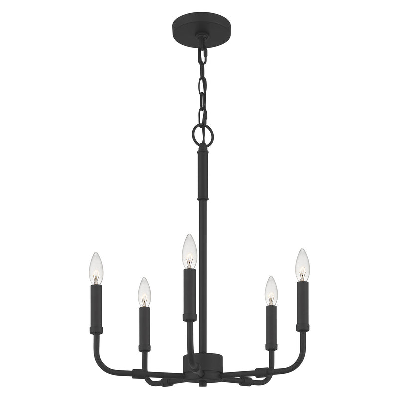 Quoizel ABR5018MBK Abner Five Light Chandelier, Matte Black Alternate Image 3.jpg