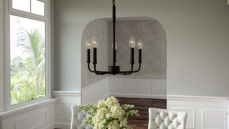 Quoizel ABR5018MBK Abner Five Light Chandelier, Matte Black Alternate Image 8.jpg