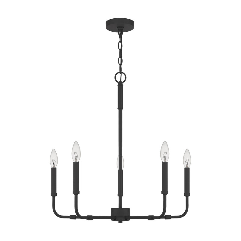 Quoizel ABR5024MBK Abner Five Light Chandelier, Matte Black Alternate Image.jpg