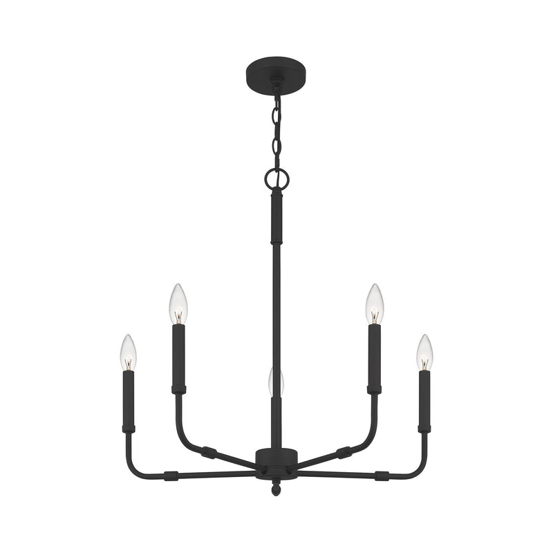 Quoizel ABR5024MBK Abner Five Light Chandelier, Matte Black Alternate Image 2.jpg