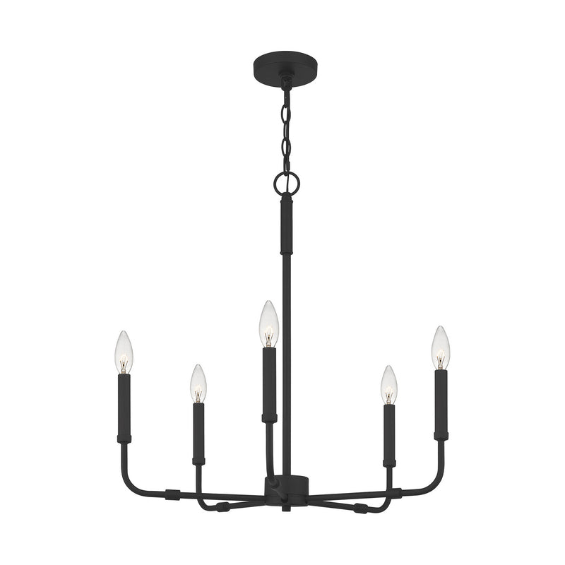 Quoizel ABR5024MBK Abner Five Light Chandelier, Matte Black Alternate Image 3.jpg