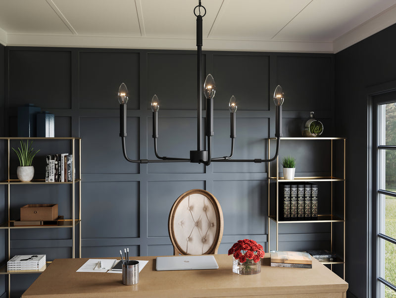 Quoizel ABR5024MBK Abner Five Light Chandelier, Matte Black Alternate Image 8.jpg