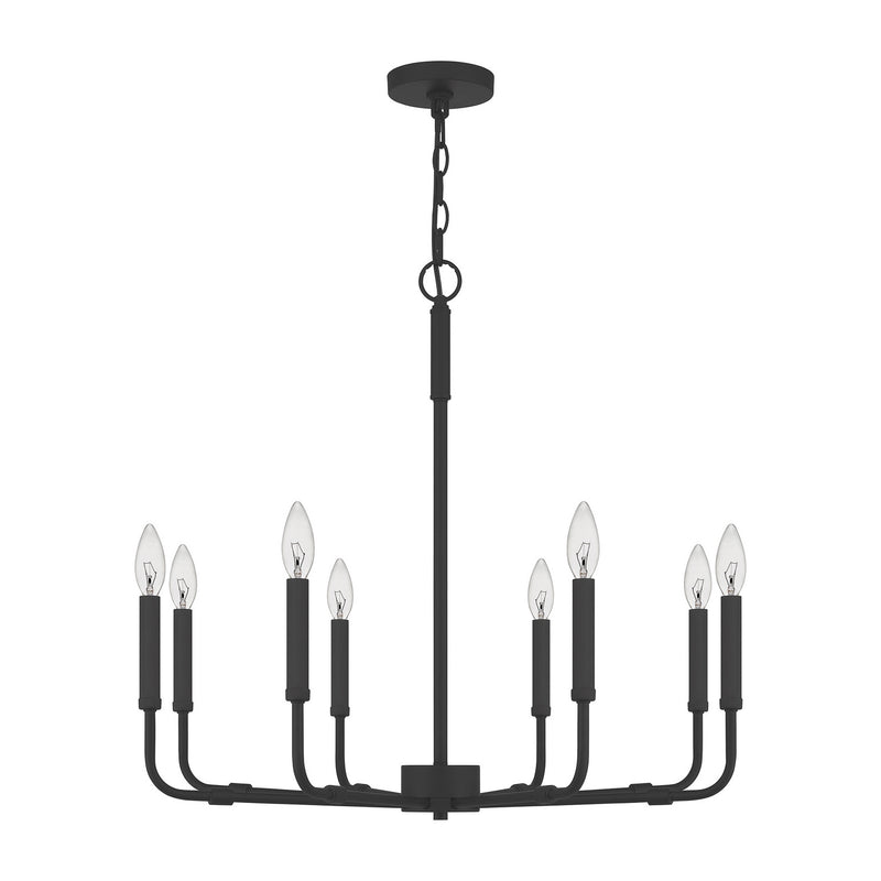 Quoizel ABR5028MBK Abner Eight Light Chandelier, Matte Black Alternate Image.jpg