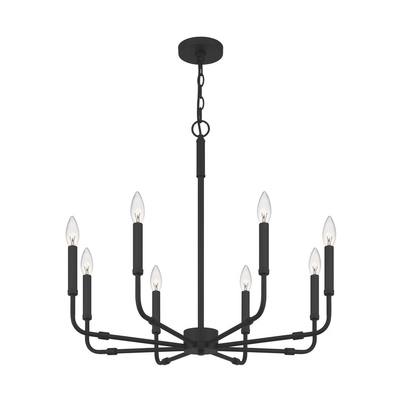 Quoizel ABR5028MBK Abner Eight Light Chandelier, Matte Black Alternate Image 2.jpg