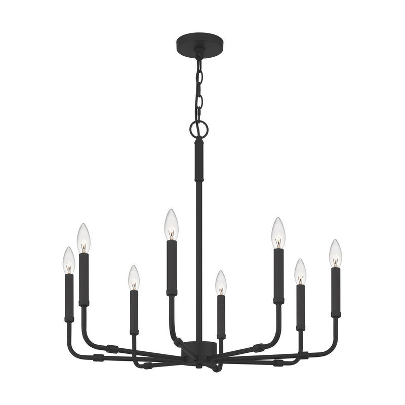 Quoizel ABR5028MBK Abner Eight Light Chandelier, Matte Black Alternate Image 3.jpg