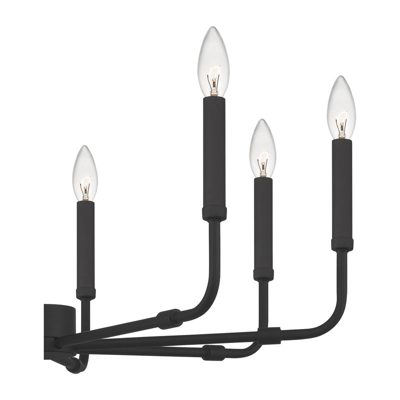 Quoizel ABR5028MBK Abner Eight Light Chandelier, Matte Black Alternate Image 4.jpg