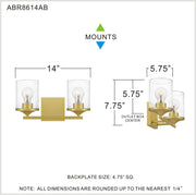 Quoizel ABR8614AB Abner Two Light Bath, Aged Brass Alternate Image.jpg