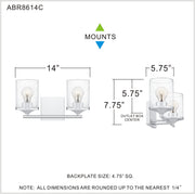 Quoizel ABR8614C Abner Two Light Bath, Polished Chrome Alternate Image.jpg