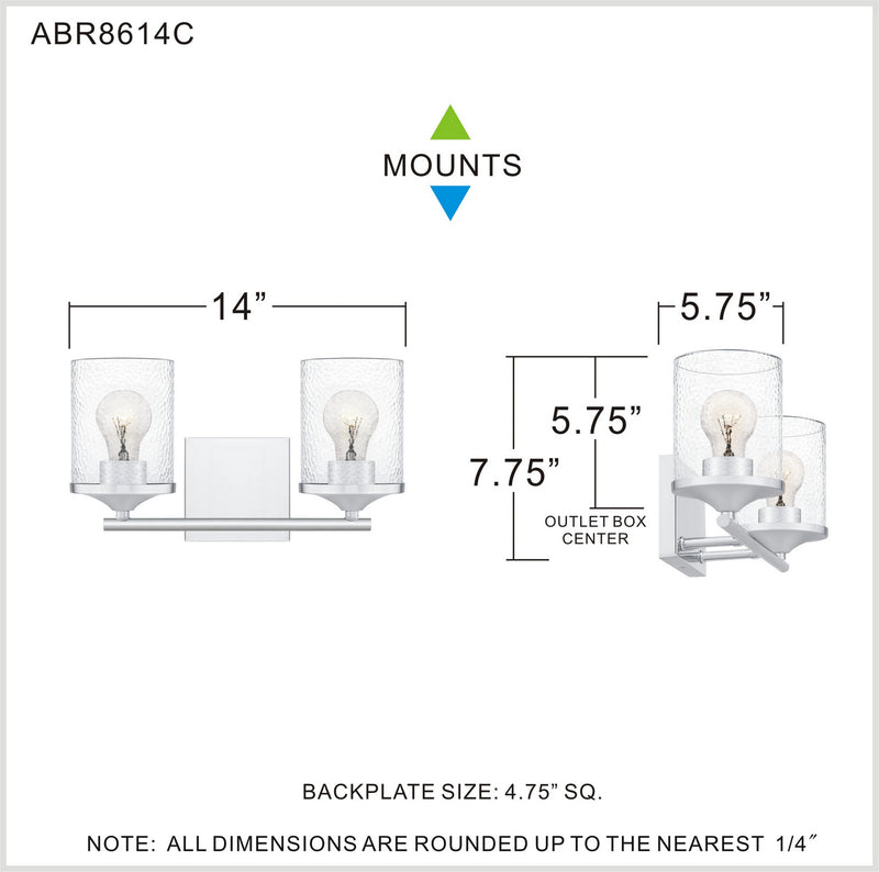 Quoizel ABR8614C Abner Two Light Bath, Polished Chrome Alternate Image.jpg