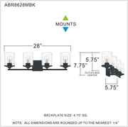 Quoizel ABR8628MBK Abner Four Light Bath, Matte Black Alternate Image.jpg