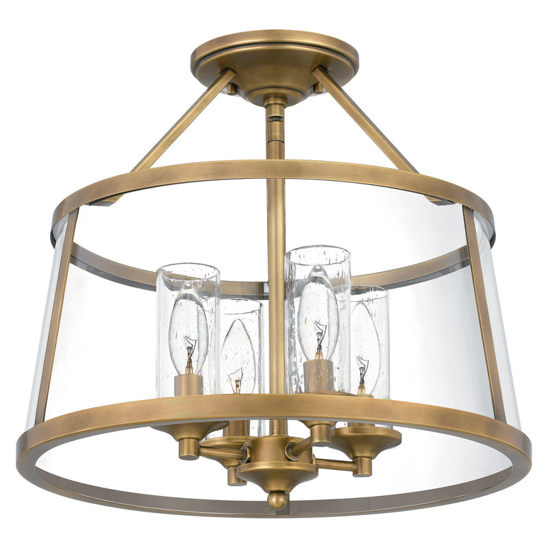 Quoizel BAW1716WS Barlow Four Light Semi-Flush Mount, Weathered Brass Alternate Image.jpg