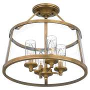Quoizel BAW1716WS Barlow Four Light Semi-Flush Mount, Weathered Brass Alternate Image 2.jpg