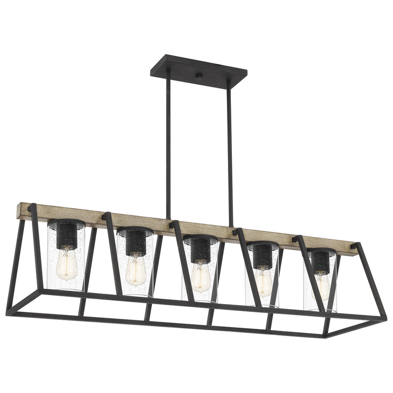 Quoizel BRT3542GK Brockton Five Light Linear Chandelier, Grey Ash Alternate Image 2.jpg