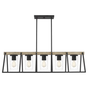 Quoizel BRT3542GK Brockton Five Light Linear Chandelier, Grey Ash Alternate Image 3.jpg