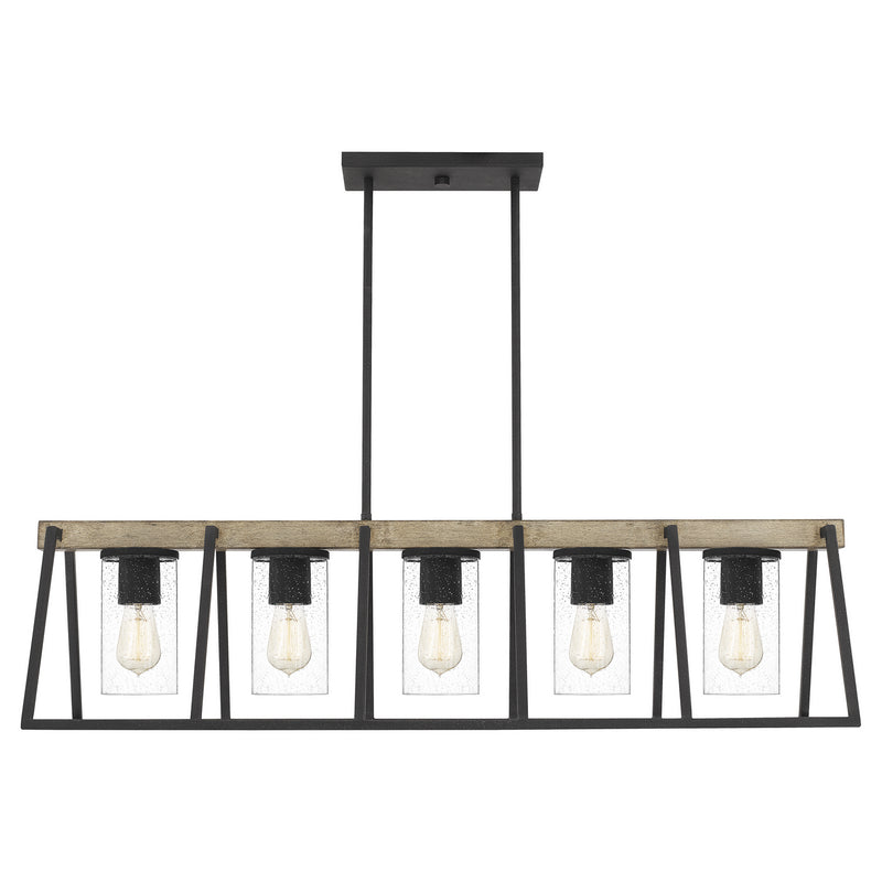 Quoizel BRT3542GK Brockton Five Light Linear Chandelier, Grey Ash Alternate Image 3.jpg
