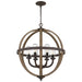 Quoizel FSN3525RK Fusion Six Light Pendant, Rustic Black Alternate Image 2.jpg