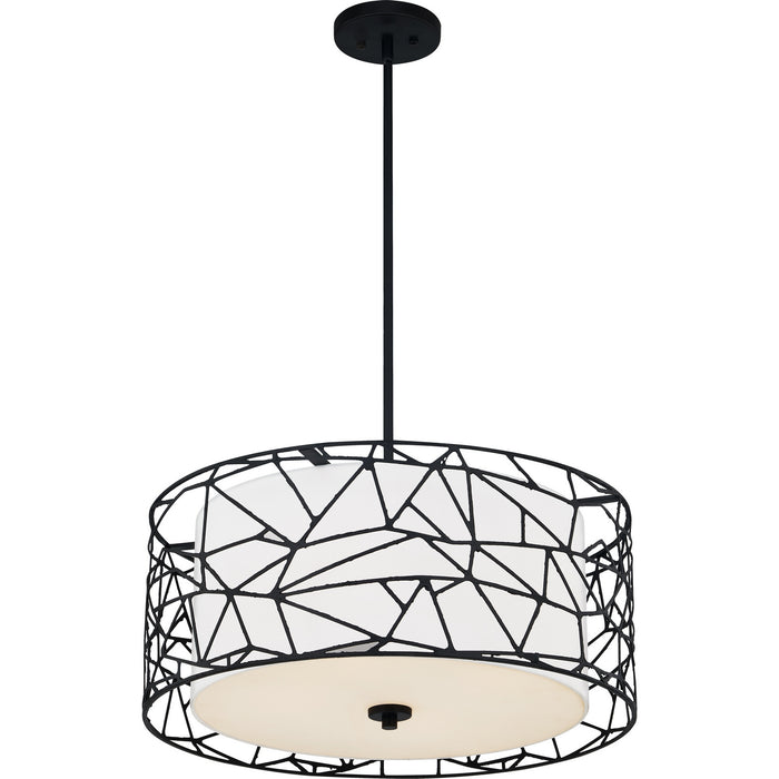 Quoizel QOP5274MBK Newcastle Four Light Pendant, Matte Black Alternate Image 3.jpg