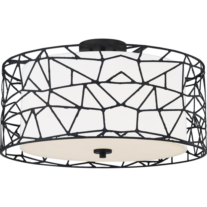 Quoizel QSF5274MBK Newcastle Four Light Semi-Flush Mount, Matte Black Alternate Image 2.jpg