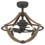 Quoizel SHR3123RK Shire Four Light Fandelier, Rustic Black Alternate Image 2.jpg