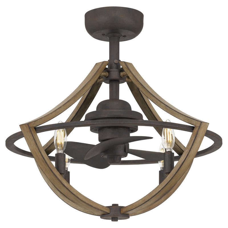 Quoizel SHR3123RK Shire Four Light Fandelier, Rustic Black Alternate Image 2.jpg