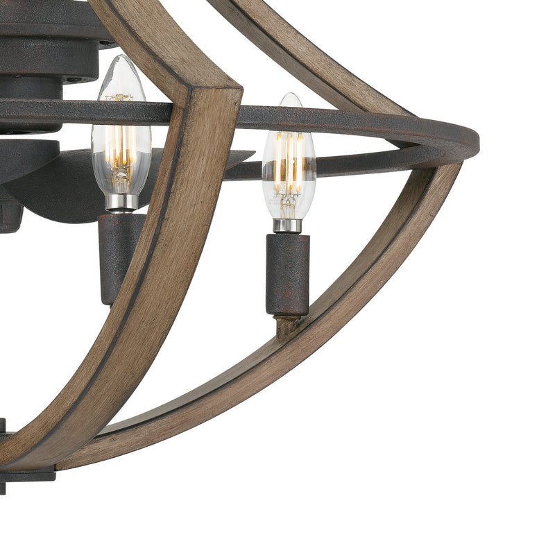 Quoizel SHR3123RK Shire Four Light Fandelier, Rustic Black Alternate Image 4.jpg