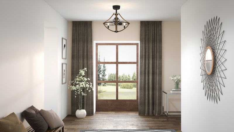 Quoizel SHR3123RK Shire Four Light Fandelier, Rustic Black Alternate Image.jpg