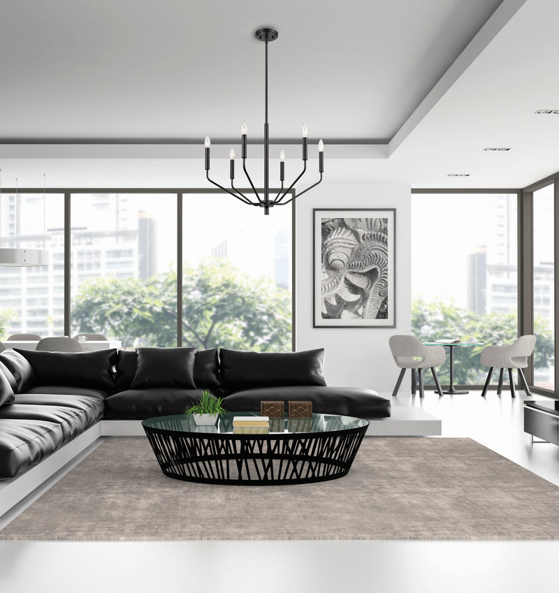 Millennium 8166-MB Laurell Six Light Chandelier, Matte Black Alternate Image.jpg