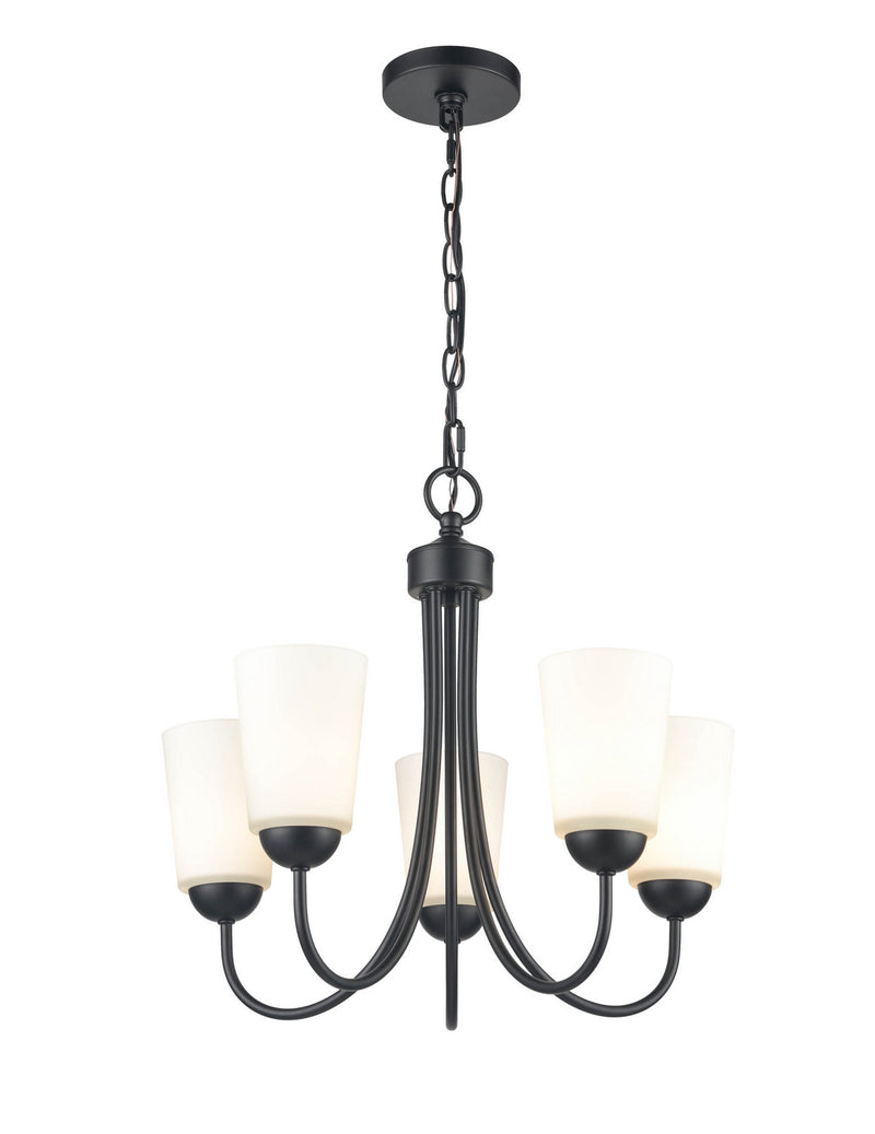 Millennium 9805-MB Ivey Lake Five Light Chandelier, Matte Black Alternate Image.jpg