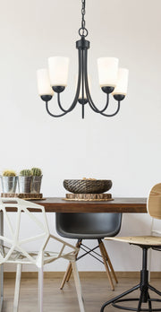 Millennium 9805-MB Ivey Lake Five Light Chandelier, Matte Black Alternate Image 3.jpg