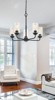 Millennium 9605-MB Moven Five Light Chandelier, Matte Black Alternate Image.jpg