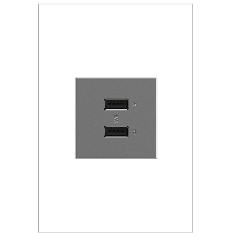 adorne® ARUSB2AA6M4 Ultra-Fast USB Type-A/A Outlet Module, Magnesium Alternate Image.jpg