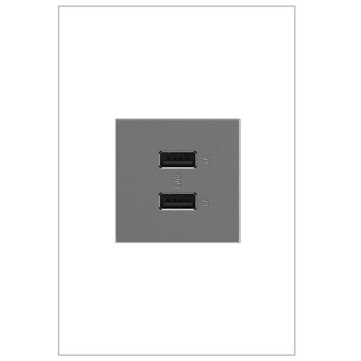 Legrand ARUSB2AA6M4 Adorne USB Type-A/A Outlet Module, Magnesium Alternate Image 1