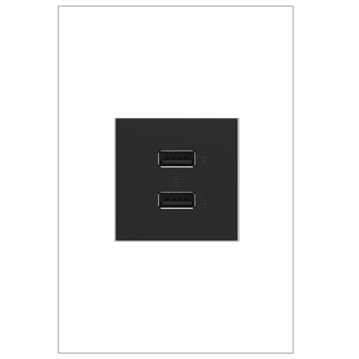 Legrand ARUSB2AA6G4 Adorne USB Type-A/A Outlet Module, Graphite Alternate Image 1