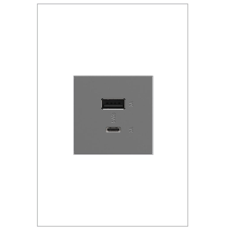 adorne® ARUSB2AC6M4 Ultra-Fast USB Type-A/C Outlet Module, Magnesium Alternate Image.jpg