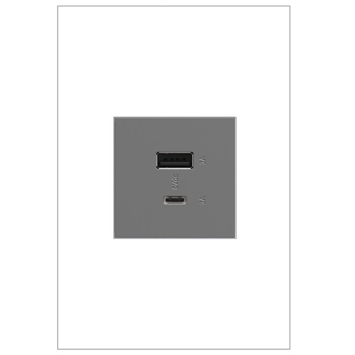 Legrand ARUSB2AC6M4 Adorne USB Type-A/C Outlet Module, Magnesium Alternate Image 1