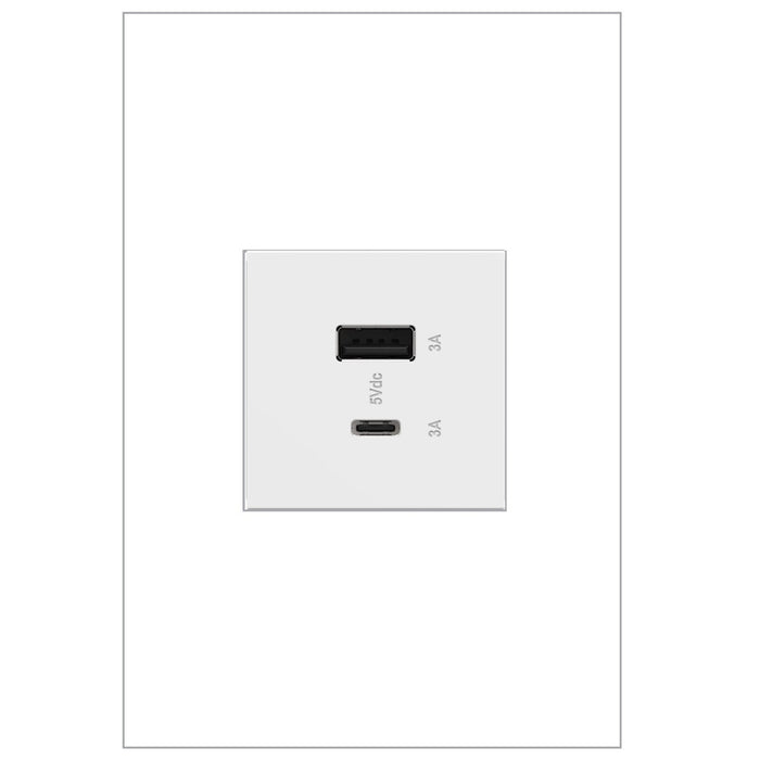 Legrand ARUSB2AC6W4 Adorne USB Type-A/C Outlet Module, White Alternate Image 1